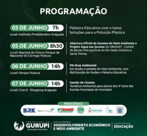 Programacao Semana do Meio Ambiente de Gurupi
