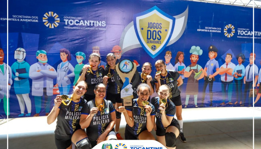 Atletas da Polícia Militar são destaque nos Jogos dos Servidores – Regional Palmas Time de Voleibol feminino foi Campeão. - Foto: Ademir dos Anjos
